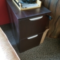 Espresso 2 Drawer Pedestal Filing Cabinet, Locking